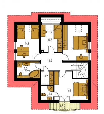 Mirror image | Floor plan of second floor - PREMIER 58